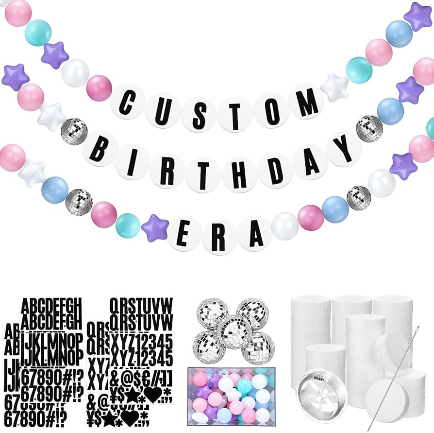 Kpop Theme Party Decorations Christmas Giant Friendship Bracelet Garland Kit DIY Banner with Lett... | Amazon (US)