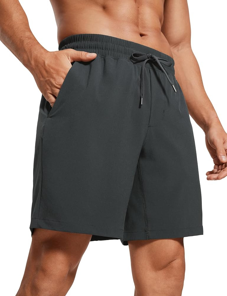 CRZ YOGA Men's Linerless Workout Shorts - 7'' Quick Dry Running Sports Athletic Gym Shorts with P... | Amazon (US)