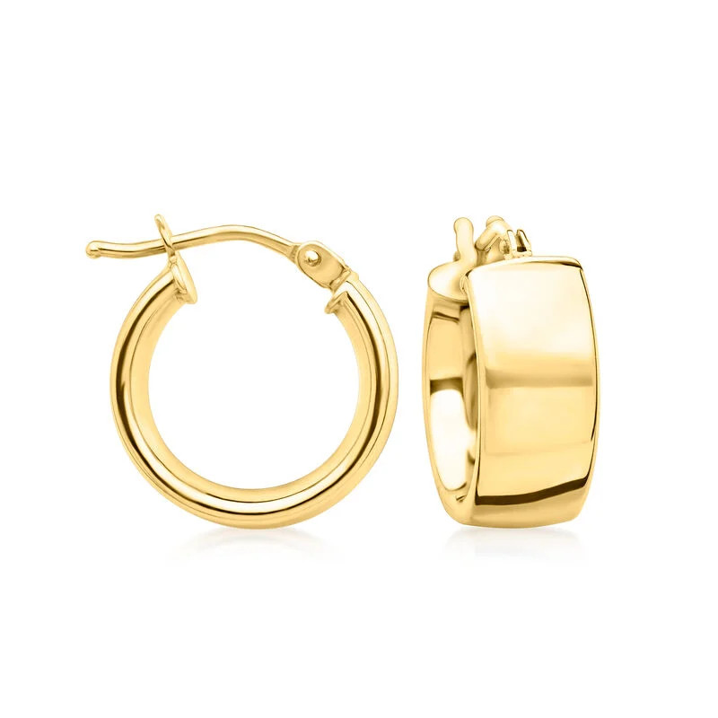 Italian 14kt Yellow Gold Huggie Hoop Earrings. 5/8" | Ross-Simons