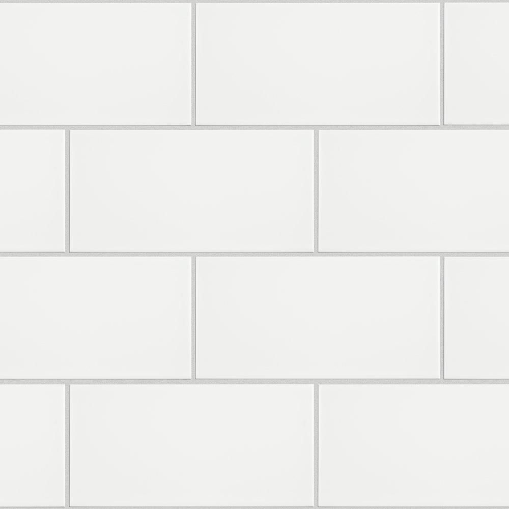 Merola Tile Projectos White 4 in. x 8 in. Ceramic Subway Floor and Wall Tile (11.46 sq. ft. / cas... | The Home Depot