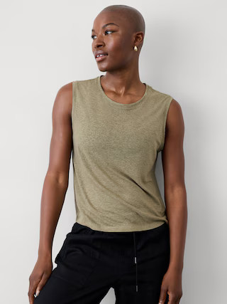 Getaway Linen Blend Muscle Tank | Athleta