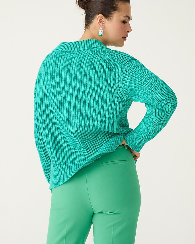Ribbed cotton johnny-collar sweater-polo | J. Crew US