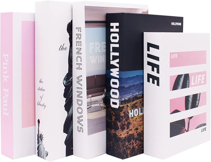 5 Pcs Pink Decorative Books for Home Decor Faux Books Fake Books(Pink 4) | Amazon (US)
