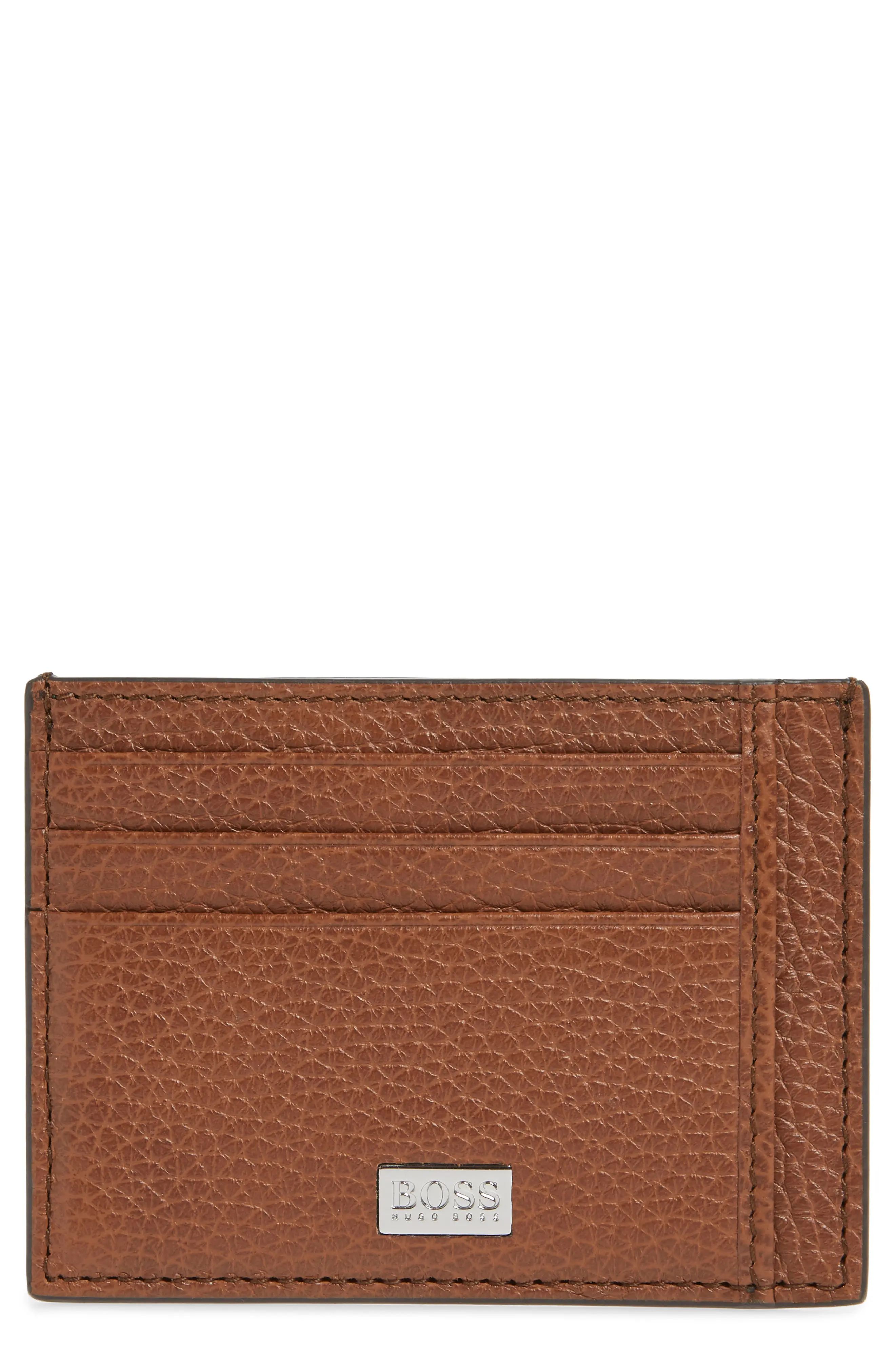 BOSS Crosstown Leather Card Case | Nordstrom