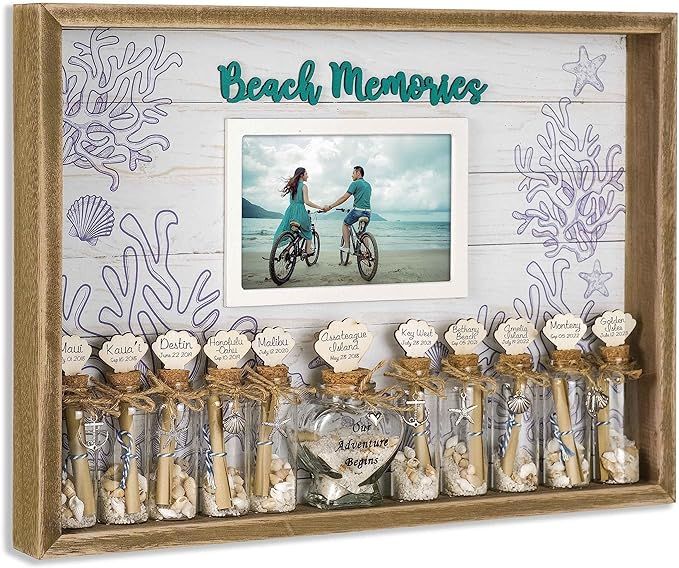 SAILINGSTORY Honeymoon Sand Jar Keepsake Shadow Box Beach Memory Coastal Decor Wedding Gift Adven... | Amazon (US)