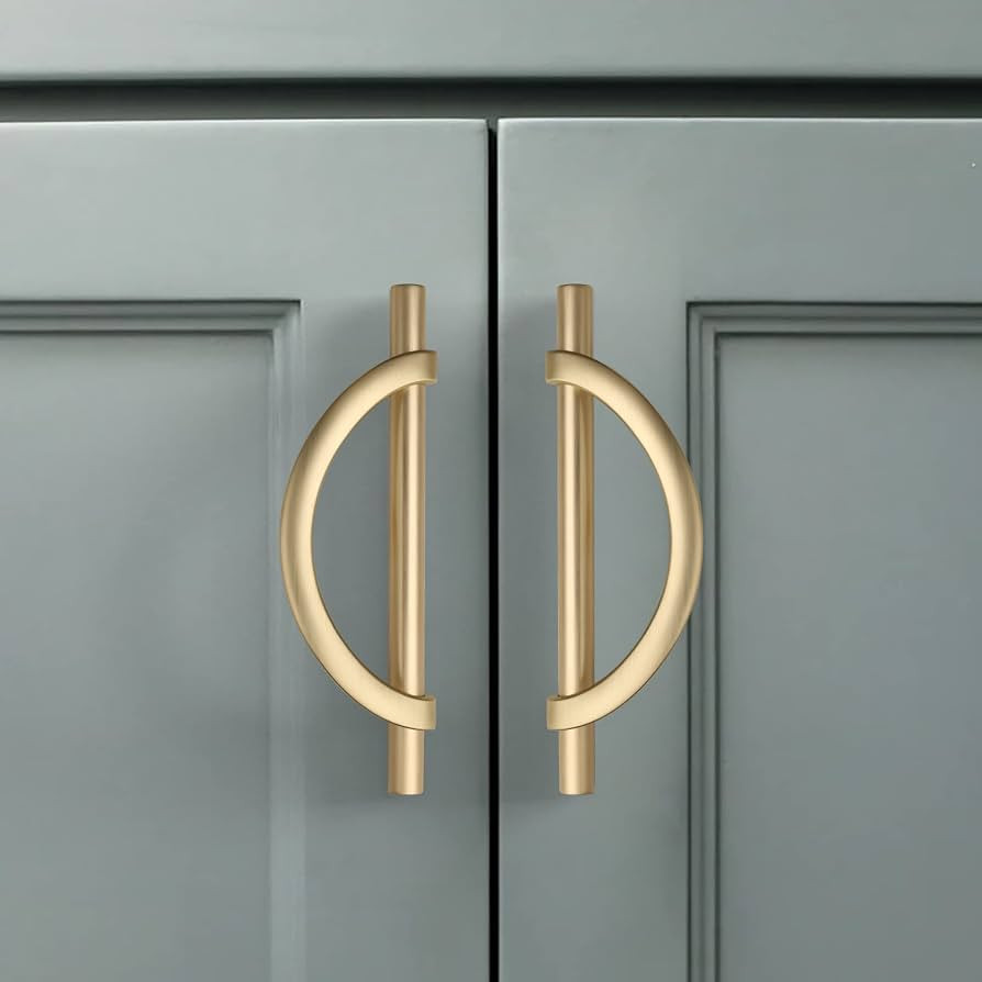 Amerdeco 10 Pack Brushed Gold Cabinet Pulls 5 Inch(128MM) Hole Centers Kitchen Cabinet Handles Ha... | Amazon (US)