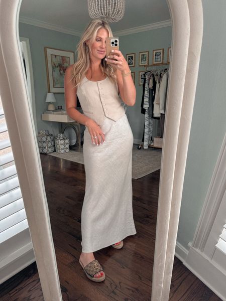 Linen outfit that I'm loving. Linen is not of my summer obsessions-- easy pieces to pair for work and play that are light & you can easily elevate with jewelry and accessories  

#LTKSeasonal #LTKSaleAlert #LTKStyleTip
