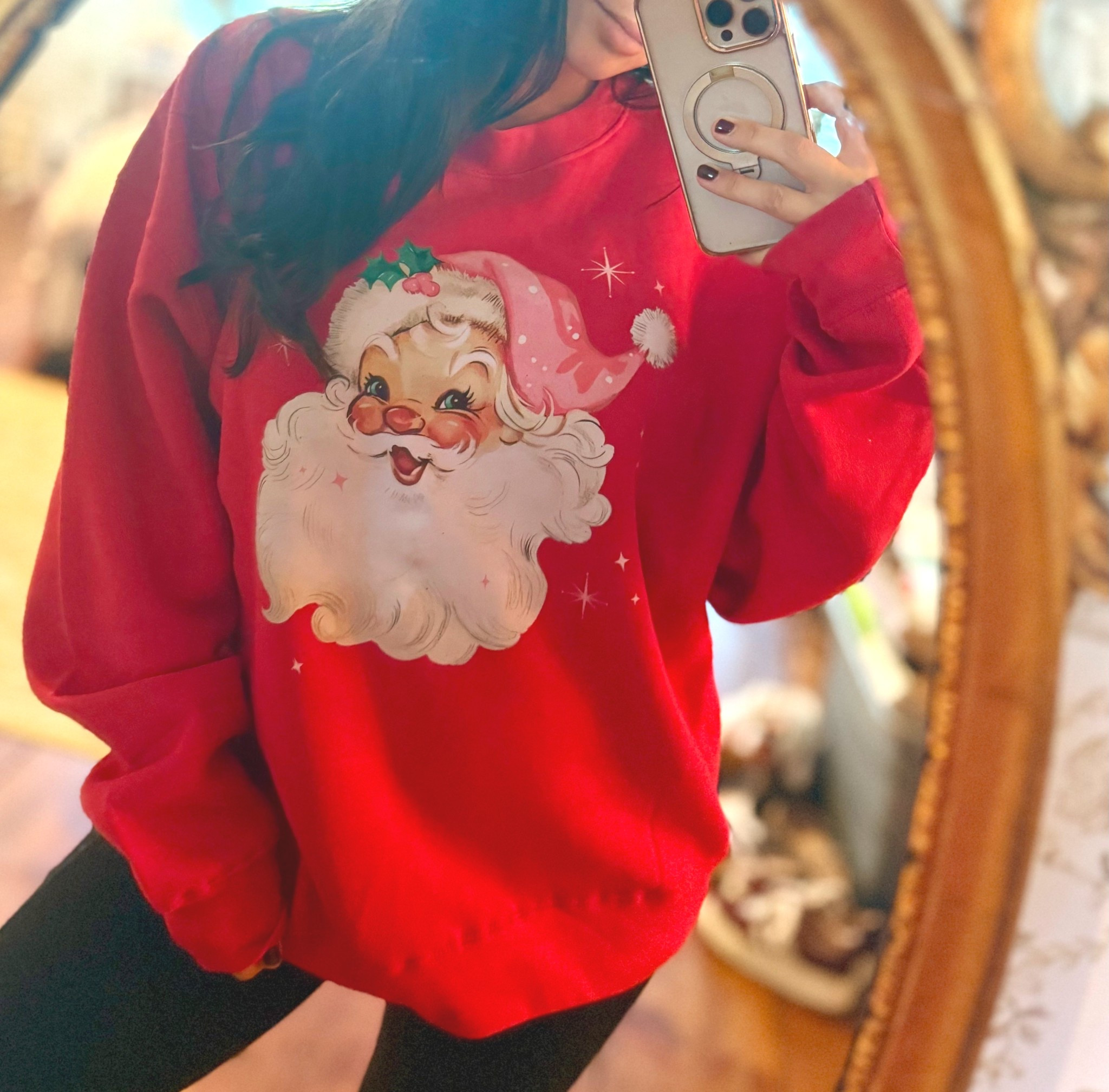 Red Retro Santa Pullover 