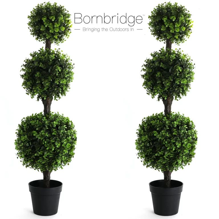 Bornbridge Artificial Boxwood Topiary Ball Tree - 4' Boxwood Ball Tree - Indoor/Outdoor Topiary T... | Walmart (US)