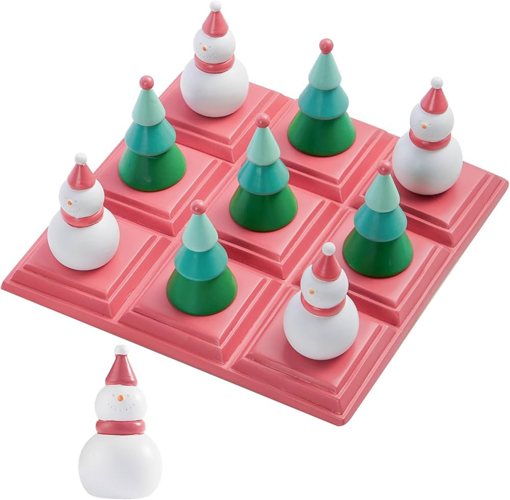 Christmas Tic Tac Toe Game with 3D Snowman & Tree Pieces,Xmas Coffee Table Decor,Indoor Holiday D... | Amazon (US)