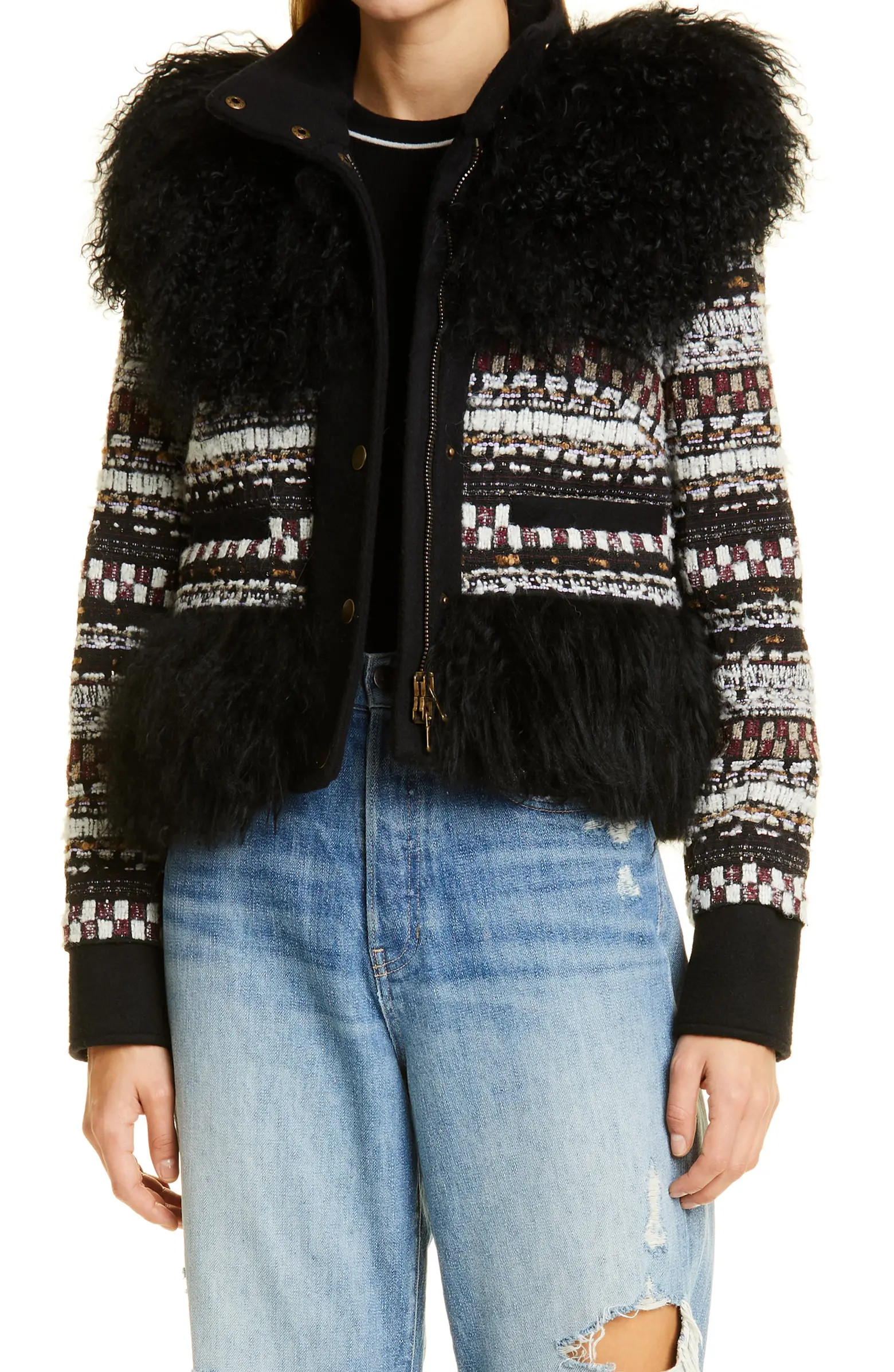 Veronica Beard Nelway Jacket with Faux Shearling Trim | Nordstrom | Nordstrom