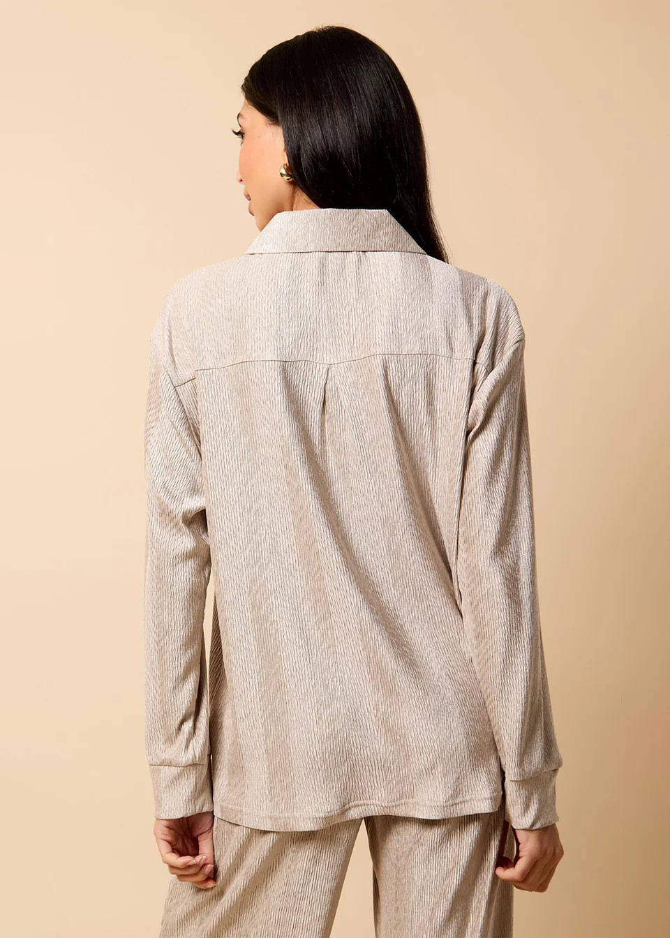 Little Mistress Oyster Co Ord Plisse Shirt by Vicky Pattison | Matalan (UK)