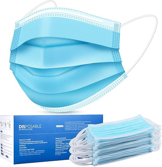 Disposable Face Mask, Face Masks of 50 Pack Disposable Mask (Blue) | Amazon (US)