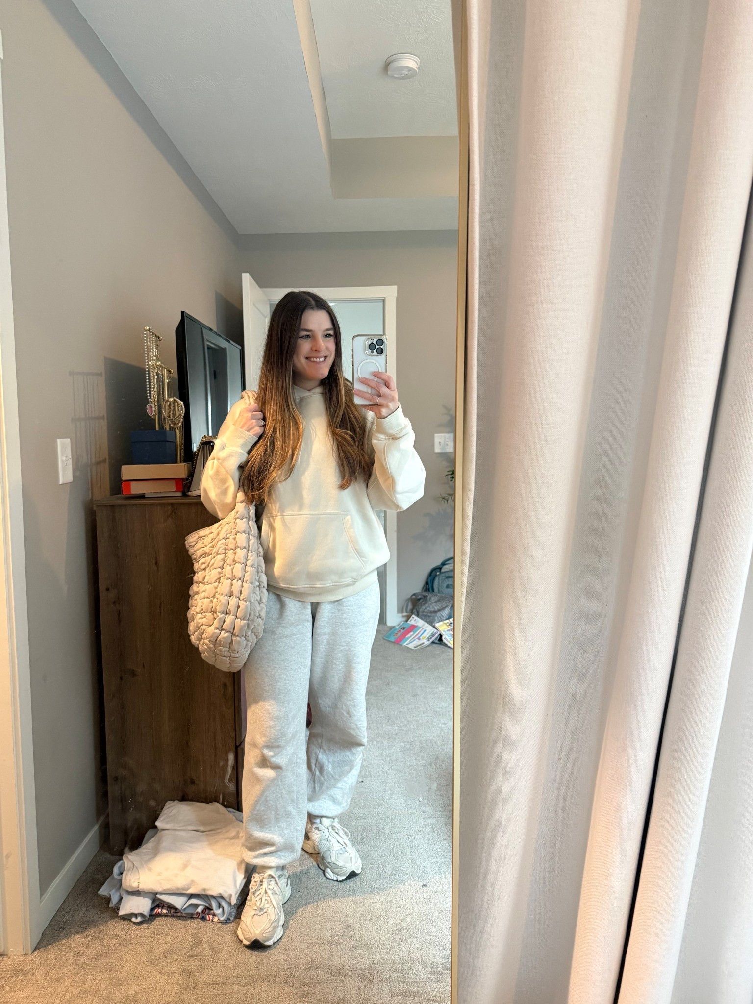 Comfy outfit for post holiday lounging

Hoodie men’s small

Sweatpants are true to size but I am wearing 1 size up

Tennis shoes are so comfy and true to size wearing a 7

Womens winter outfit, loungewear, winter fashion, Abercrombie style, gifts for her, hoodie, gift guide, cozy travel outfit

#LTKootd #LTKGiftGuide #LTKHoliday
