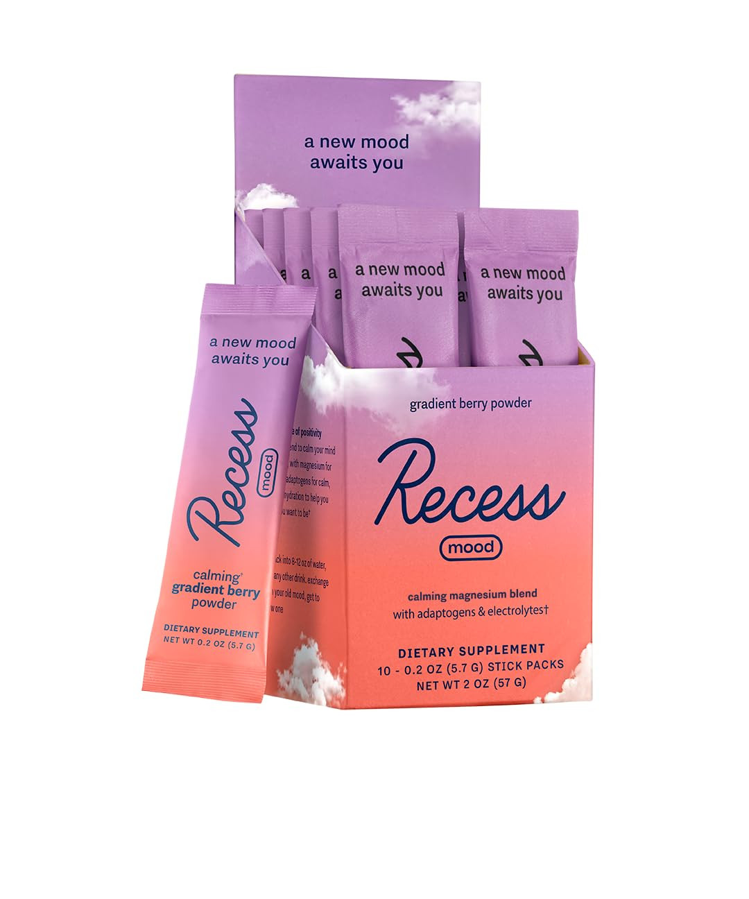 Recess Mood Powder, Calming Magnesium L-Threonate Blend with Passion Flower, L-Theanine, Electrol... | Amazon (US)