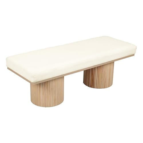 Tov Furniture Sagano White Dyed-Yarn Bench | Amazon (US)