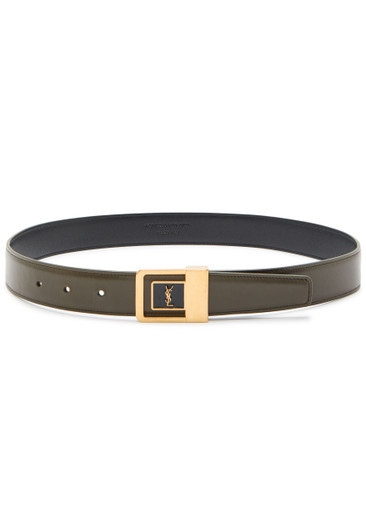 Logo-plaque leather belt | Harvey Nichols