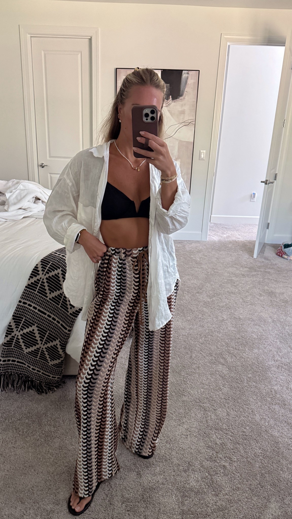 Beach Day OOTD 🏝️ Linen top from @Aritzia  + Amazon coverup pants + black bikini — can’t stop wearing this combo.

#LTKTravel #LTKootd #LTKSwim