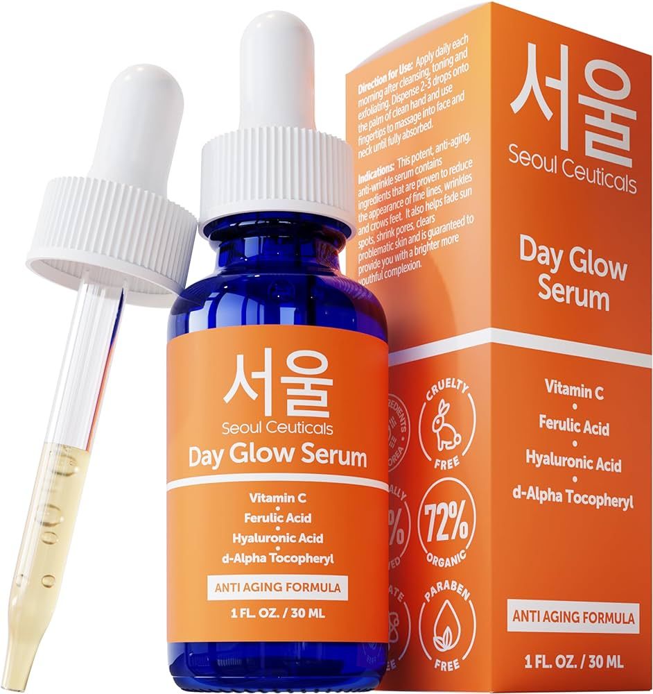 SeoulCeuticals Korean Skin Care 20% Vitamin C Hyaluronic Acid Serum + CE Ferulic Acid - Potent An... | Amazon (US)