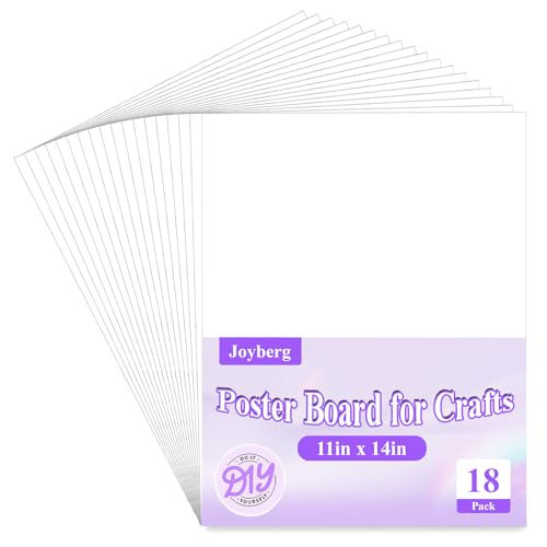 Joyberg 18Pack Poster Board, 11in x 14in White Poster Boards, Posterboard, Poster Board Paper for Crafts, DIY, Drawing | Amazon (US)