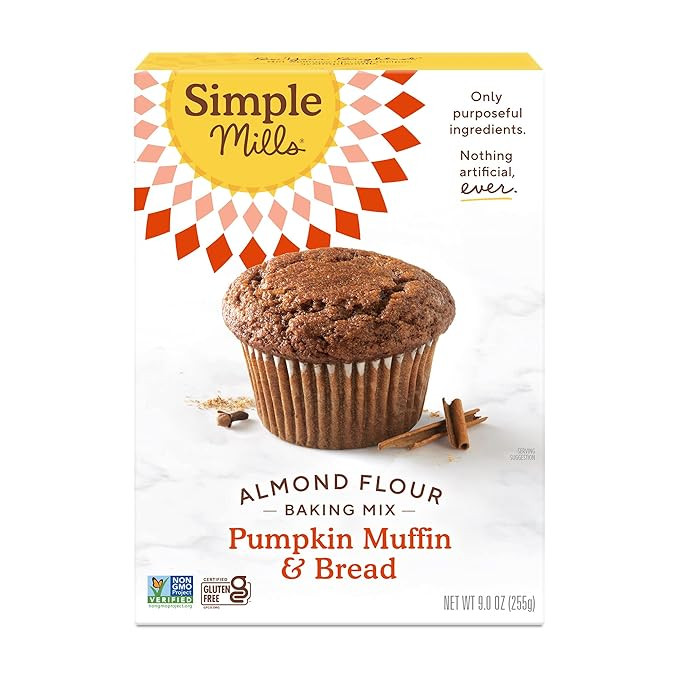 Simple Mills Almond Flour Baking Mix, Pumpkin Muffin & Bread Mix - Gluten Free, Plant Based, Pale... | Amazon (US)