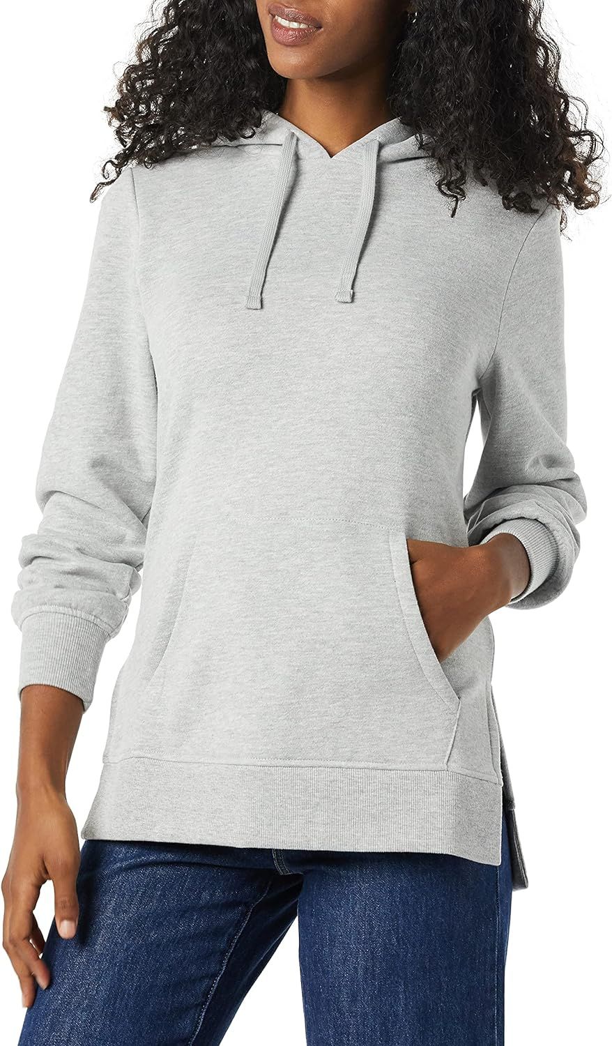 Amazon Essentials Women's French Terry Hooded Tunic Sweatshirt | Amazon (US)