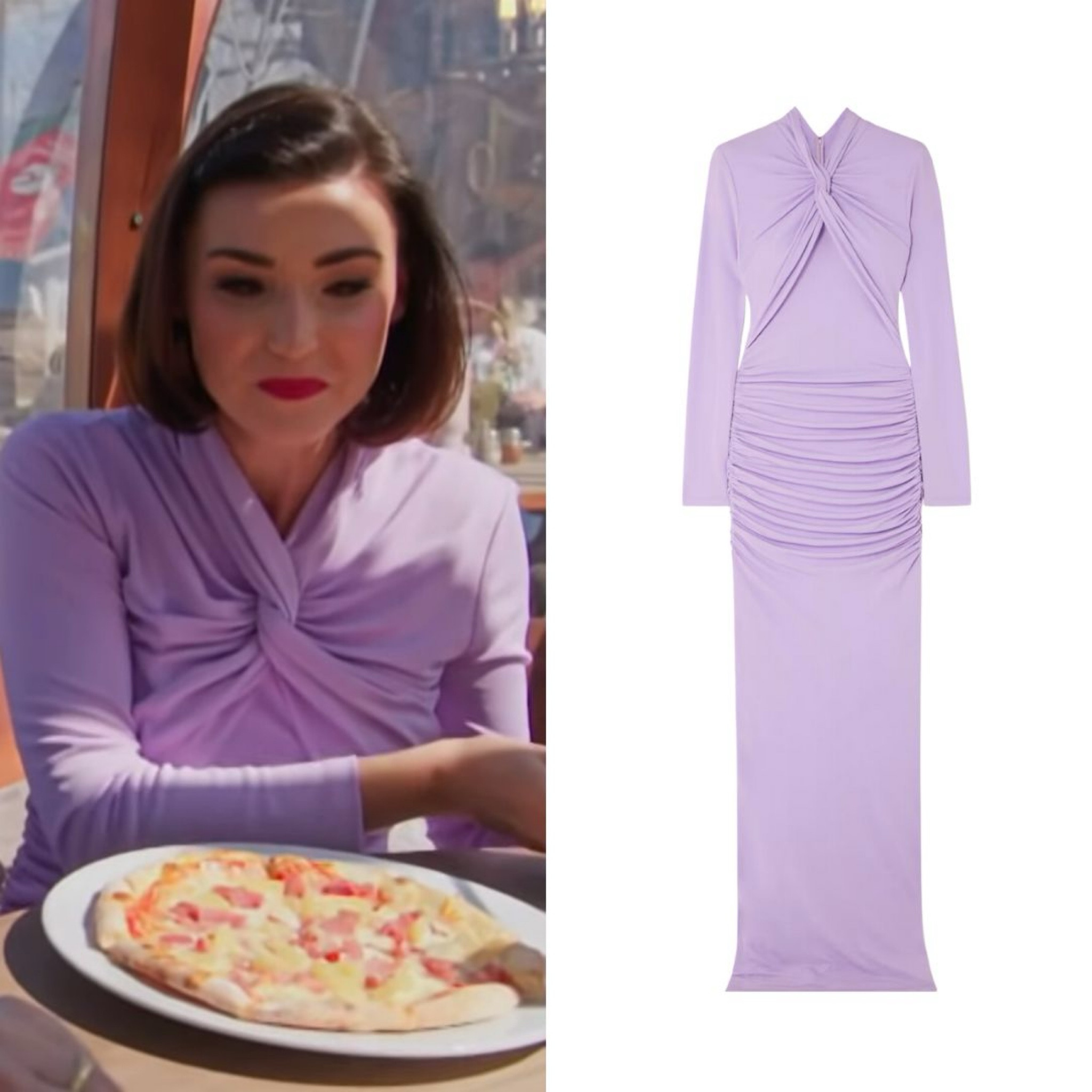 Bronwyn Newport’s Purple Twisted Maxi Dress