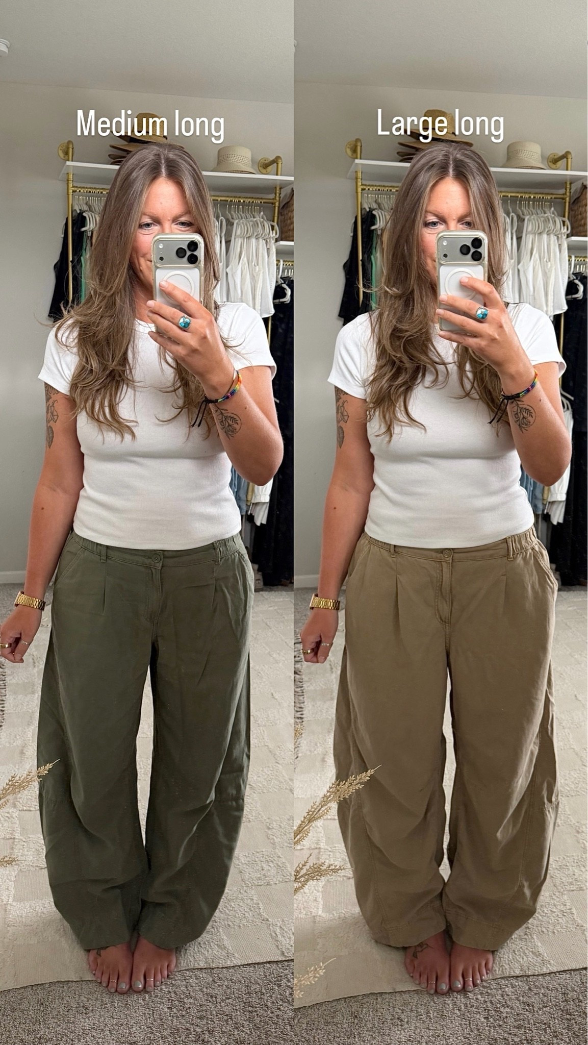 Large reg tee (US & 🇨🇦 links saved) medium long green, large long khaki

#LTKTall #LTKOver40