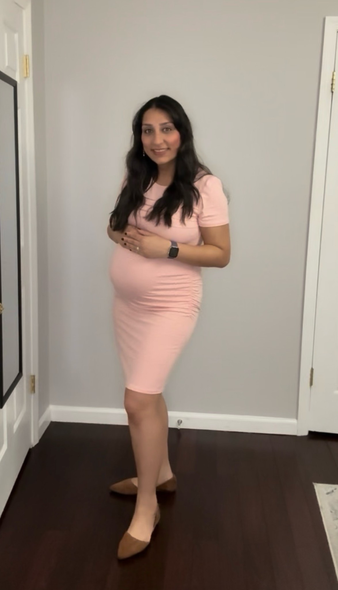 Pink bump-friendly dress.

#LTKootd #LTKBump #LTKWorkwear