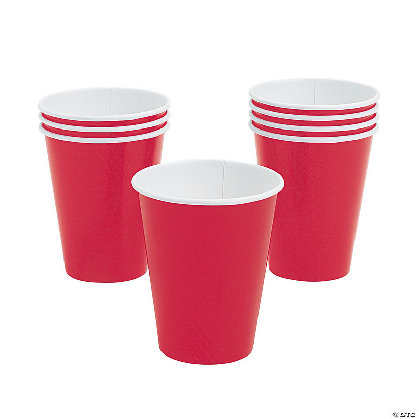 9 oz. Solid Color Disposable Paper Cups - 24 Ct. | Oriental Trading Company