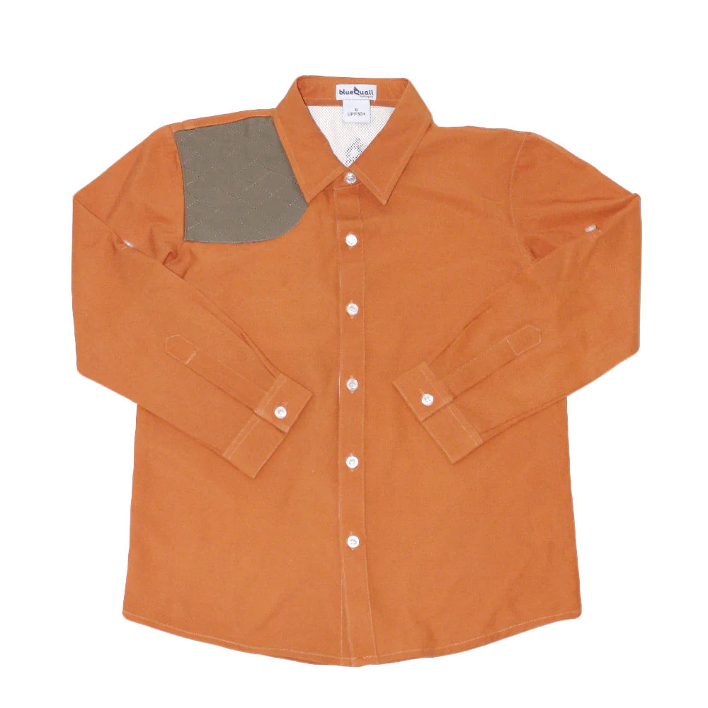 Blaze Orange & Khaki Long Sleeve Shirt | JoJo Mommy