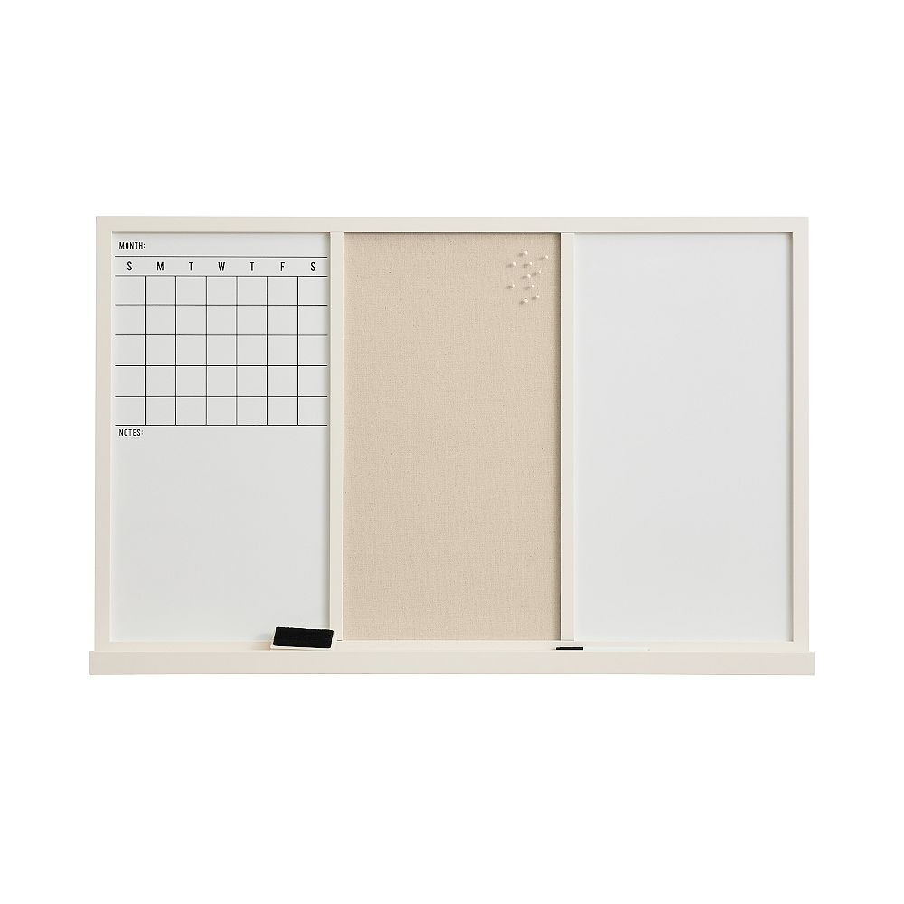Triple Study Wall Board, White | Pottery Barn Teen