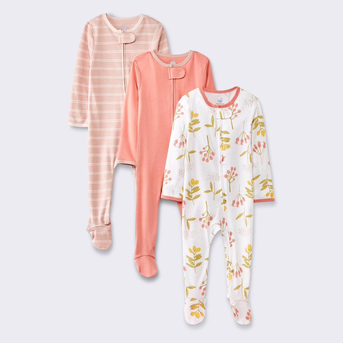 Baby Girls' 3pk Floral Sleep N' Play - Cloud Island™ Pink | Target