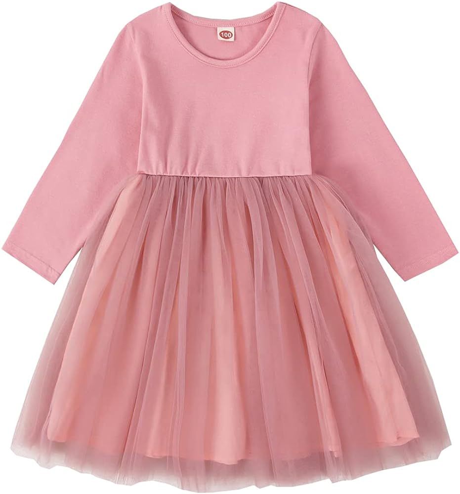 Baby Girls Tutu Dress Sleeveless Infant Toddler Sundress Tulle Bubble Solid Color | Amazon (US)