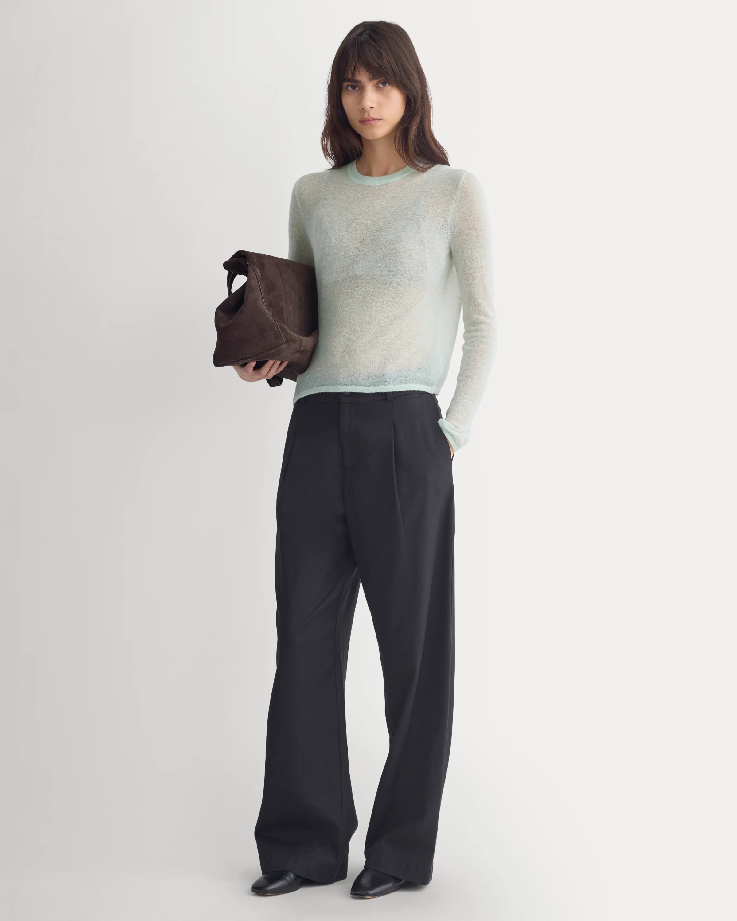 Air Alpaca Long-Sleeve Slim Crew | Lily Green | Everlane