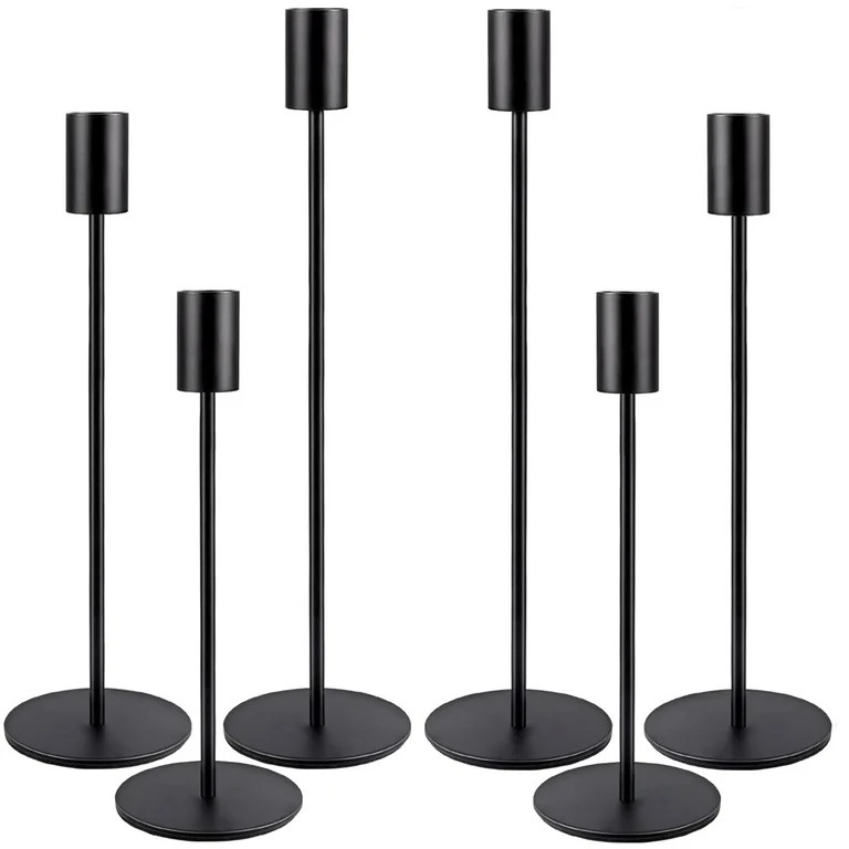 HIDAWN Matte Black Taper Candle Holders, 6 Pack Metal Candlestick Holders for Wedding, Dinning, P... | Walmart (US)