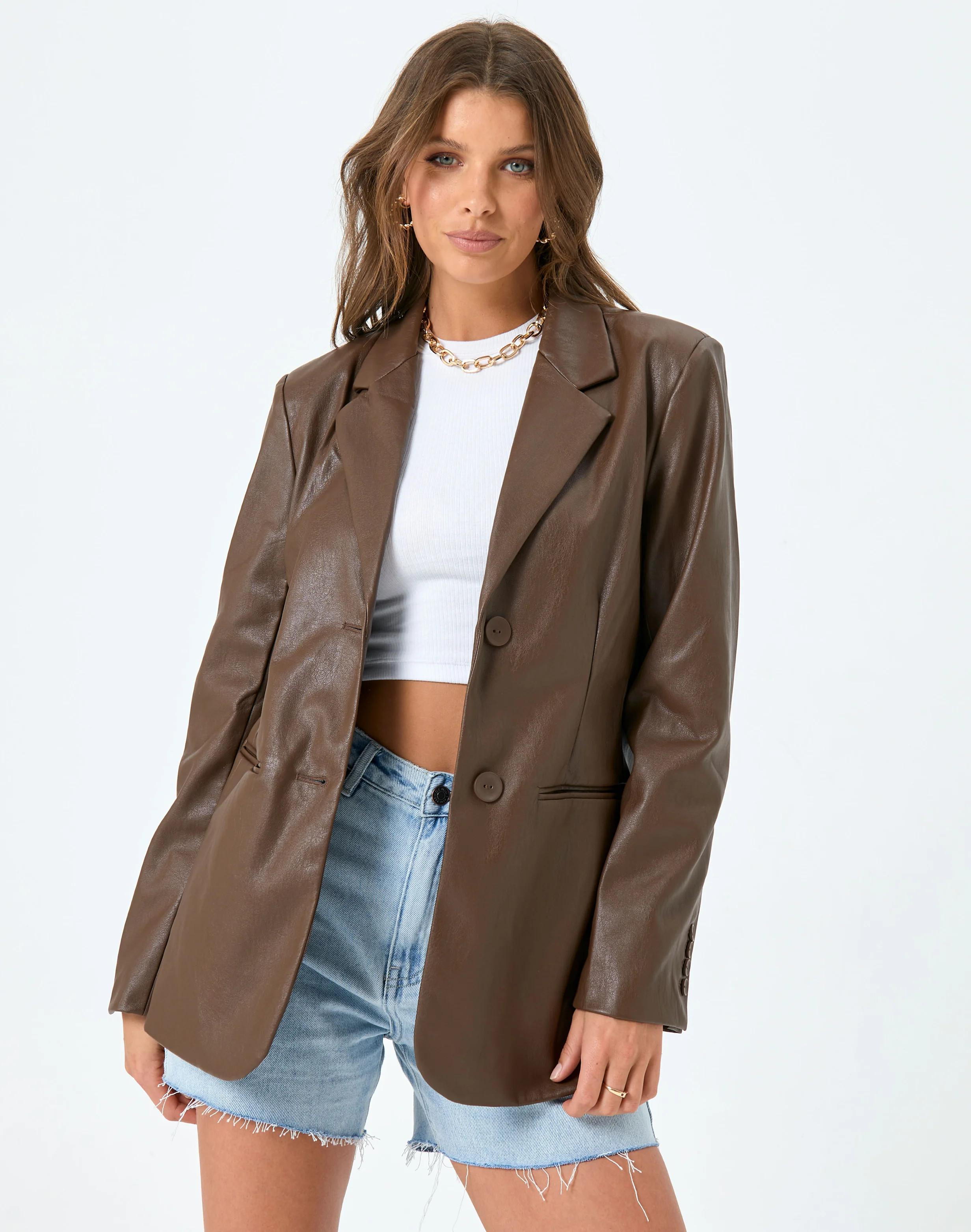 Oversized Faux Leather Blazer | Glassons (AU & NZ)