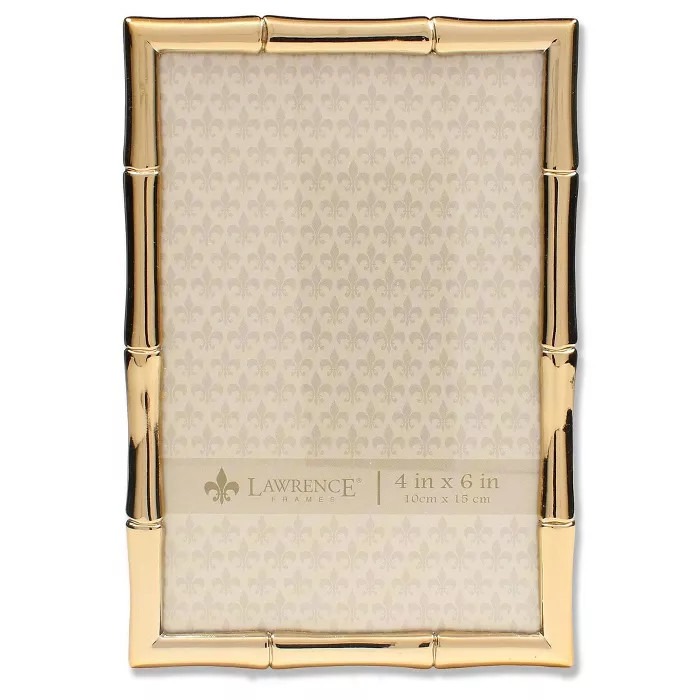 Lawrence Frames 4"W x 6"H Gold Metal Picture Frame with Bamboo Design 712246 | Target