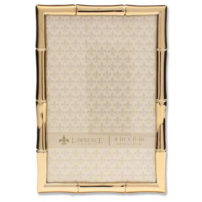 Lawrence Frames 4"W x 6"H Gold Metal Picture Frame with Bamboo Design 712246 | Target