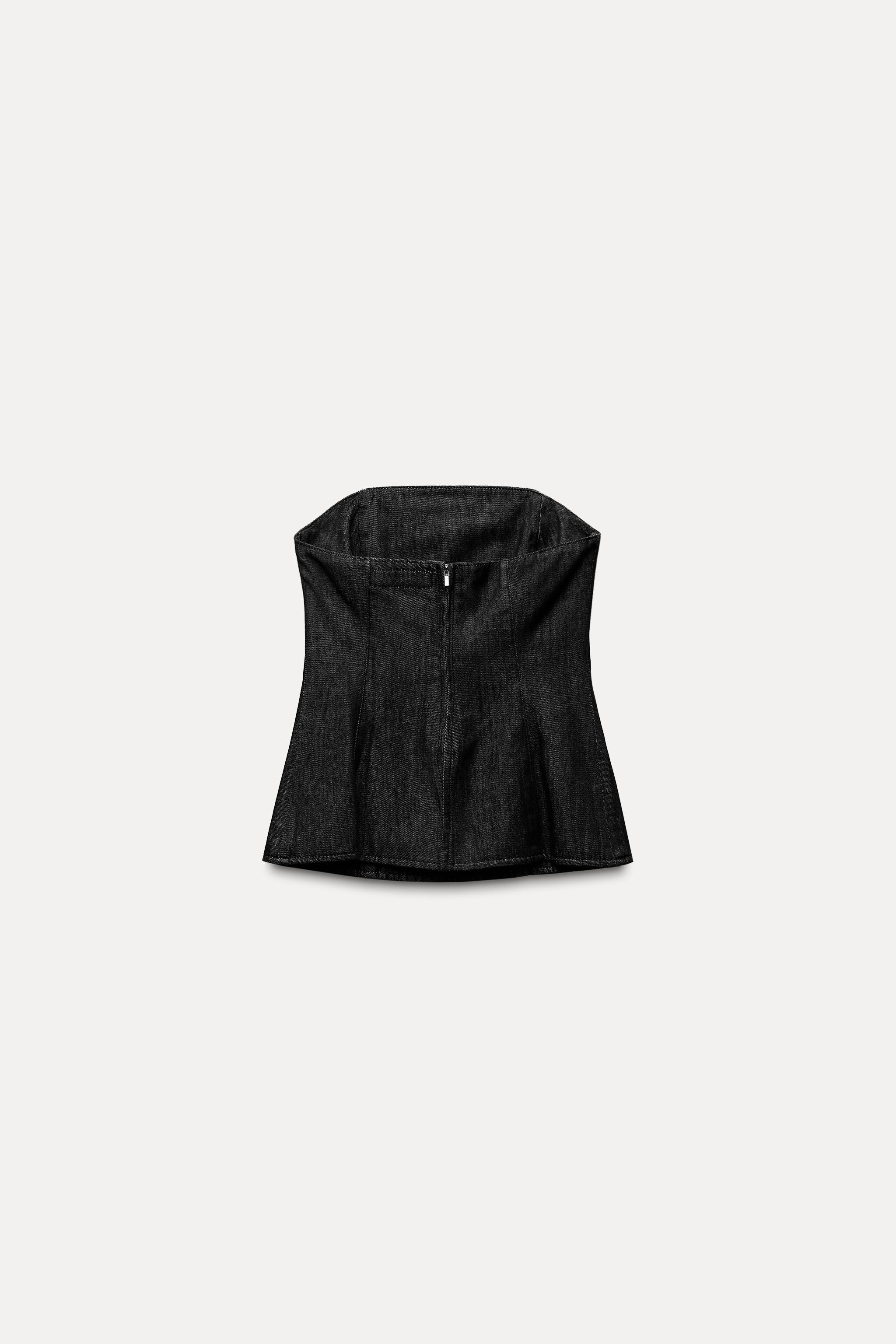 TRF DENIM BANDEAU TOP | Zara US