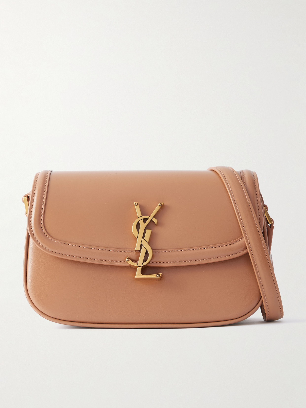 SAINT LAURENT - Solferino Mini Leather Shoulder Bag - Neutrals | NET-A-PORTER (US)