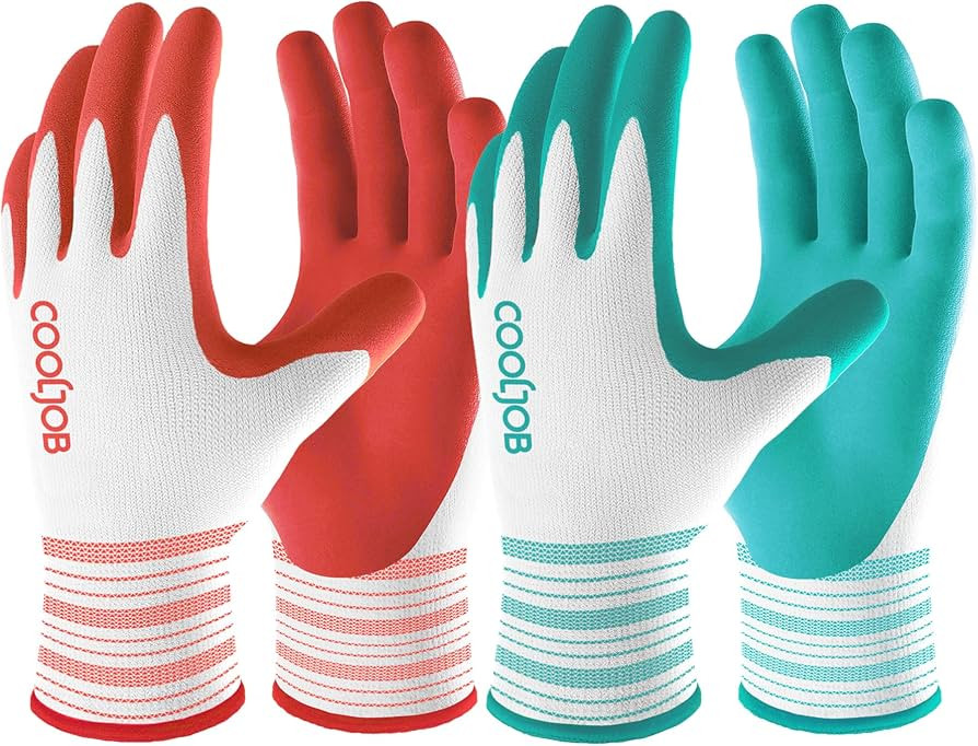 COOLJOB 6 Pairs Gardening Gloves for Women Ladies, Breathable Rubber Coated for Yard Garden, Outd... | Amazon (US)