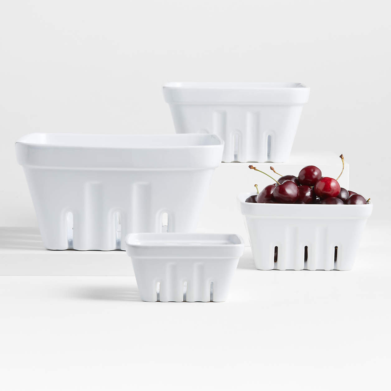 White Berry Basket Colanders, Set of 4 + Reviews | Crate & Barrel | Crate & Barrel