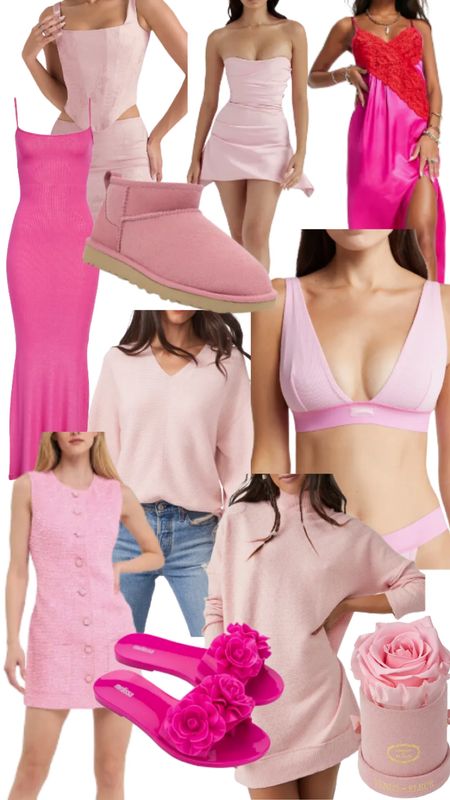 Valentine’s Day gift guide 
Pink outfits 
Pink dress
Pink date night outfit 
Pink shoes 
Flower shoes 
Pink lingerie 
Loungewear
Pink sweater
Skims dress 
Skims lingerie
Pink uggs
Flowers
Roses 

#LTKGiftGuide #LTKstyletip #LTKFind
