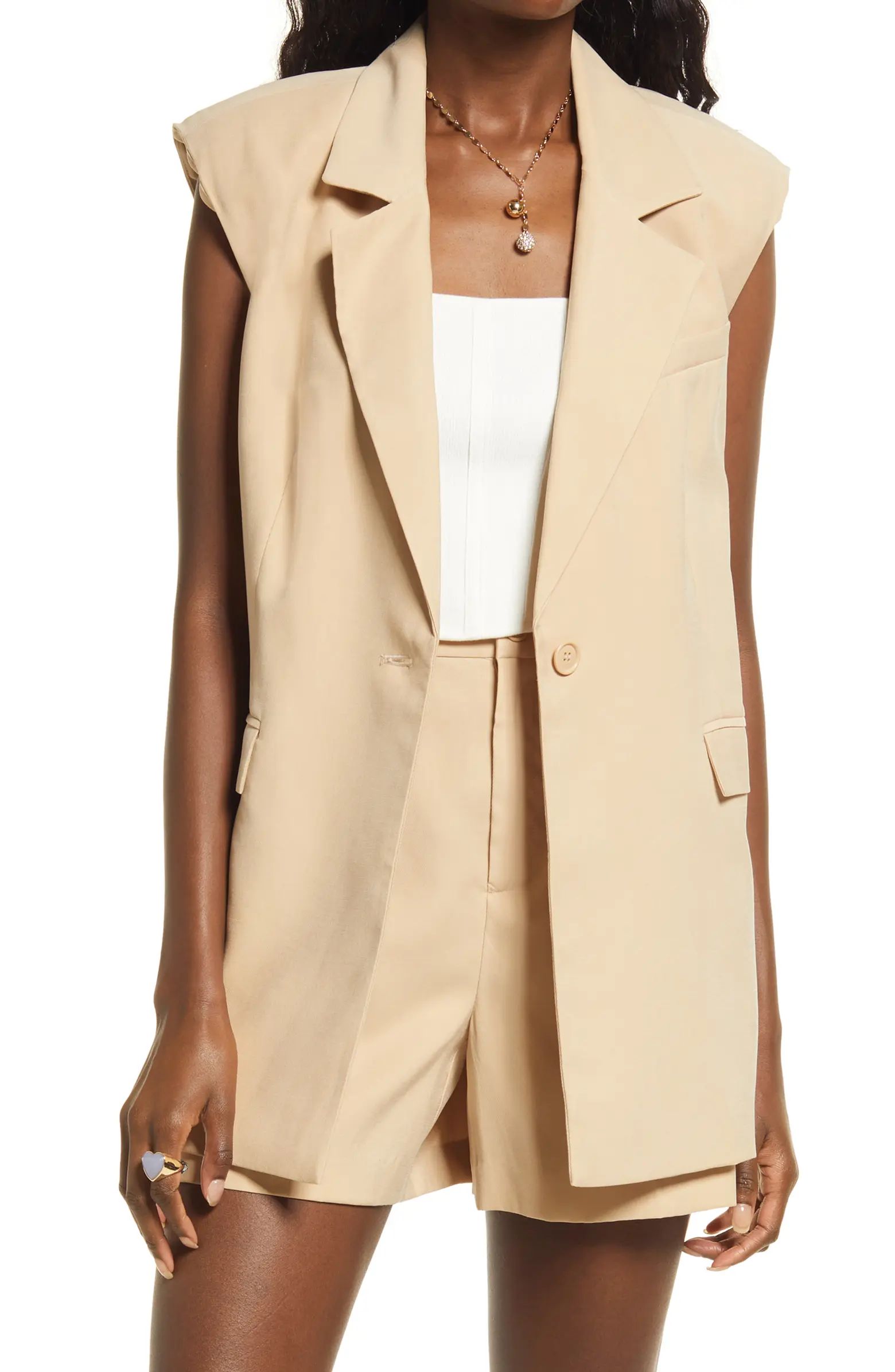 Open Edit One-Button Vest | Nordstrom | Nordstrom