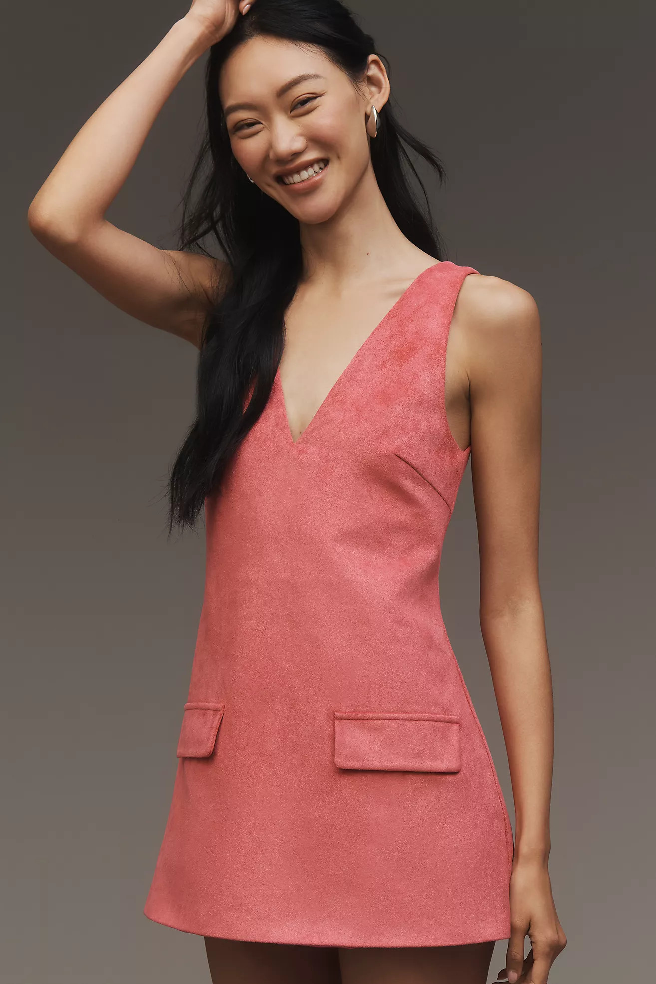 Mare Mare Faux-Suede Sleeveless V-Neck Romper | Anthropologie (US)