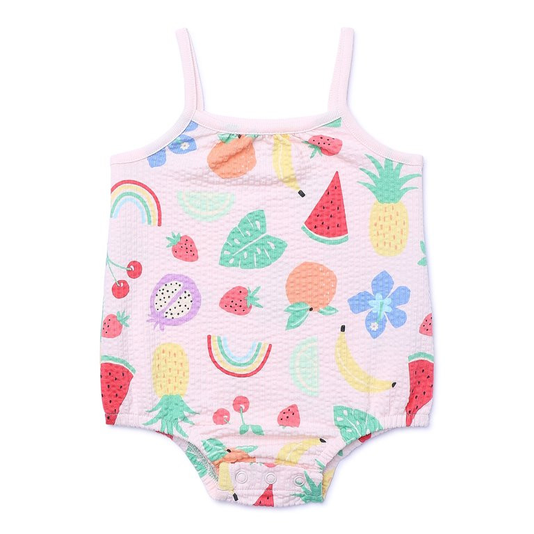 Garanimals Baby Girl Print Seerseucker Knit Cami Bodysuit, Sizes 0-24 Months | Walmart (US)
