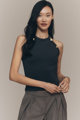 Maeve High-Neck Button Tank | Anthropologie (US)
