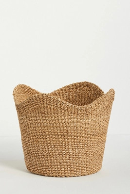 Genevieve Scalloped Woven Bin | Anthropologie (US)