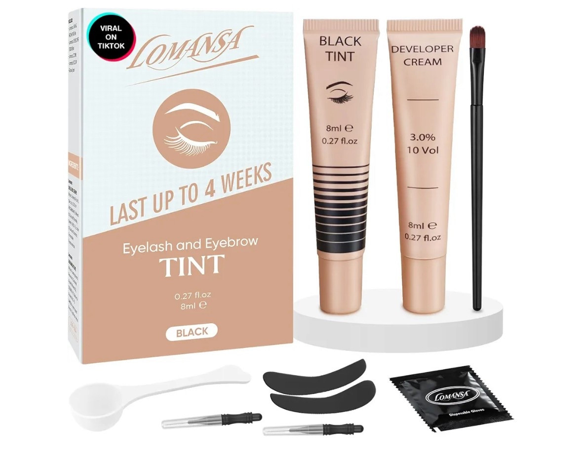 Lash Color Kit, Lomansa Black Color Kit for Eyelash and Brow, Eyelash & Eyebrow Color Set, Lasts Up to 4 weeks!! 

#LTKBeauty